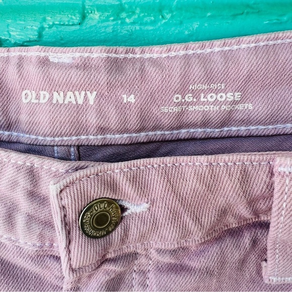 OLD NAVY HIGH RISE O.G. LOOSE FIT WOOD VIOLET LAVENDER PURPLE JEANS SIZE 14 - Picture 5 of 10